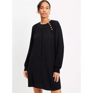 NWT LOFT Clip Button Swing Dress, Black, Size M/8